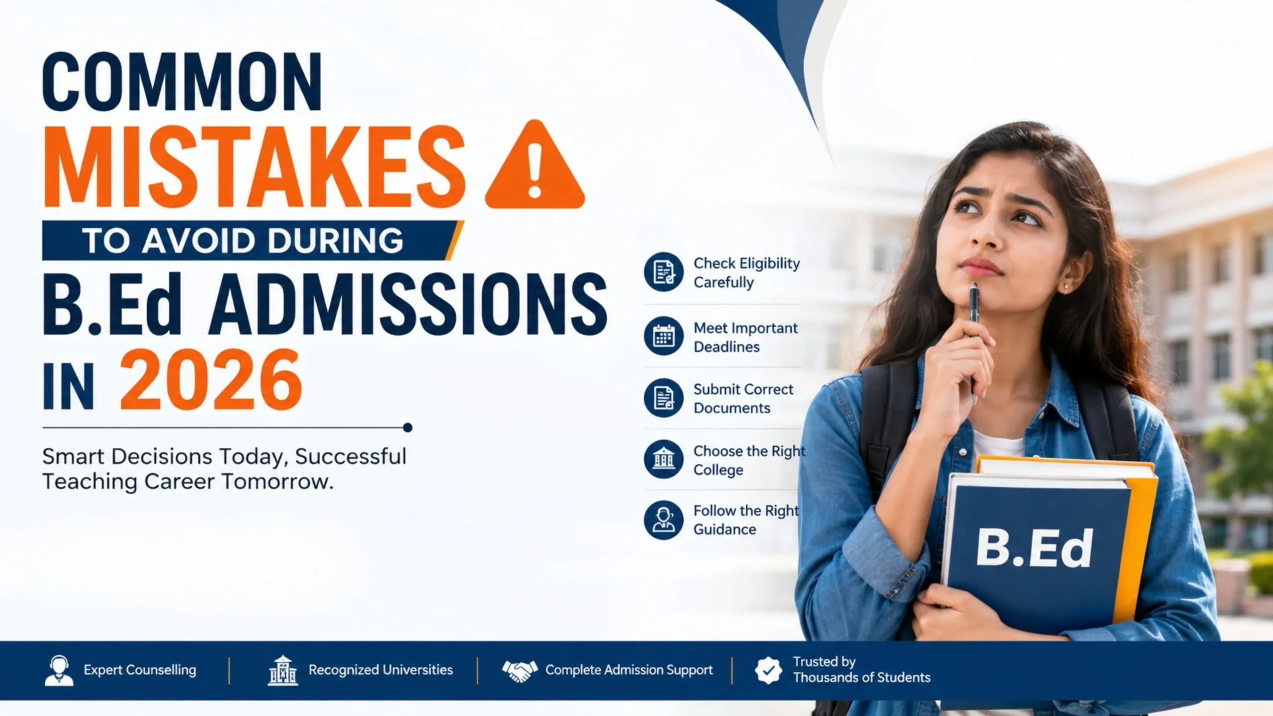 mistakes during B.Ed admissions